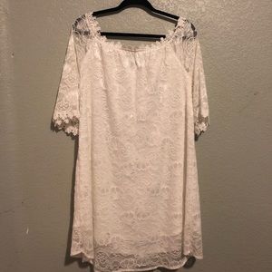 White Lace Off the Shoulder Dress ⚪️⚪️⚪️